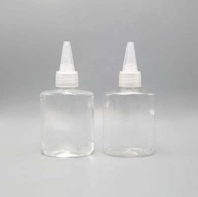 Vape huilent les bouteilles en plastique supérieures de compression de la torsion 50ML claire