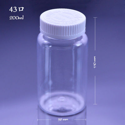 bouteilles de pilule en plastique de HDPE de couvercle à visser de 200ml 250ml